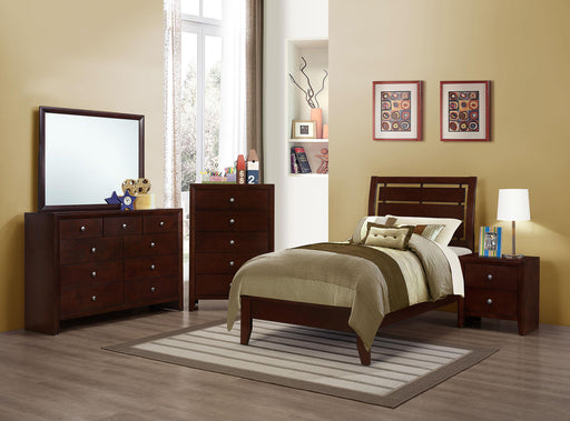 Serenity 4-Piece Panel Bedroom Set Rich Merlot Twin image