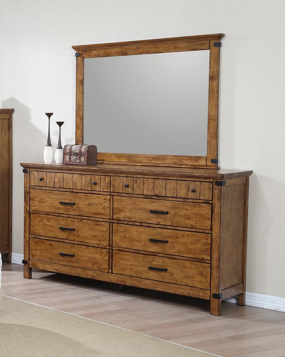 Brenner Rectangular Dresser Mirror Rustic Honey