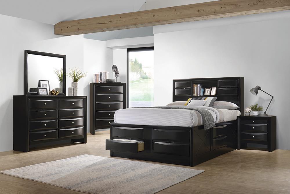 Briana California King Platform Storage Bed Black