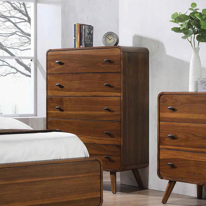 Robyn 5-drawer Chest Dark Walnut