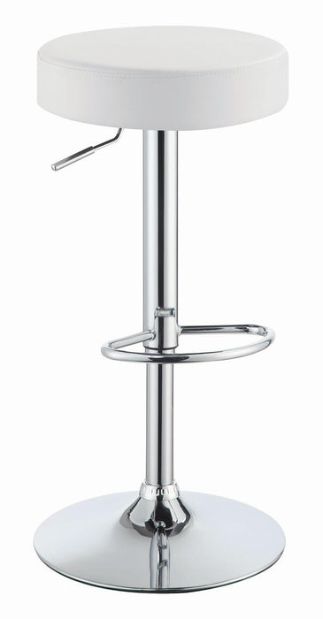 Ramses Adjustable Backless Bar Stool Chrome and White