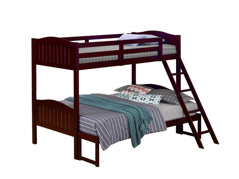 Arlo Twin Over Full Bunk Bed with Ladder Espresso