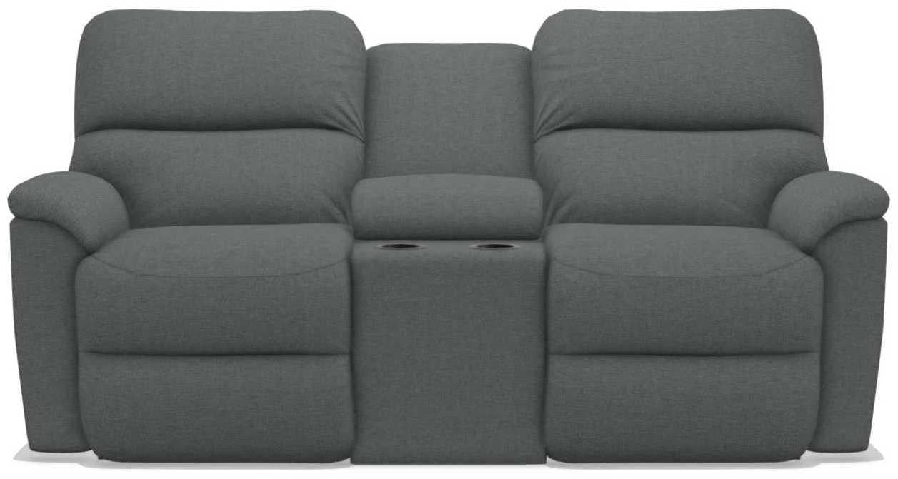 La-Z-Boy Brooks Grey Power Reclining Loveseat with Headrest and Console image