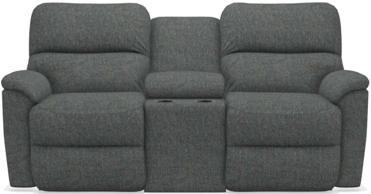 La-Z-Boy Brooks Midnight Power Reclining Loveseat With Headrest & Console image