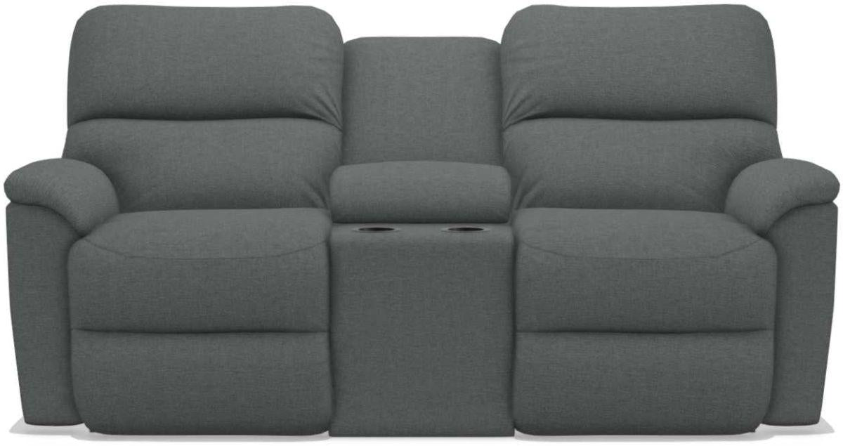 La-Z-Boy Brooks Gray Power Reclining Loveseat With Console image