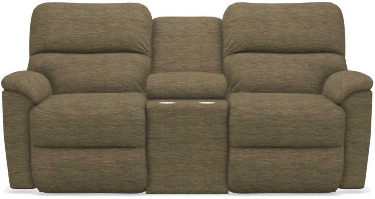 La-Z-Boy Brooks Moss Reclining Loveseat With Console image