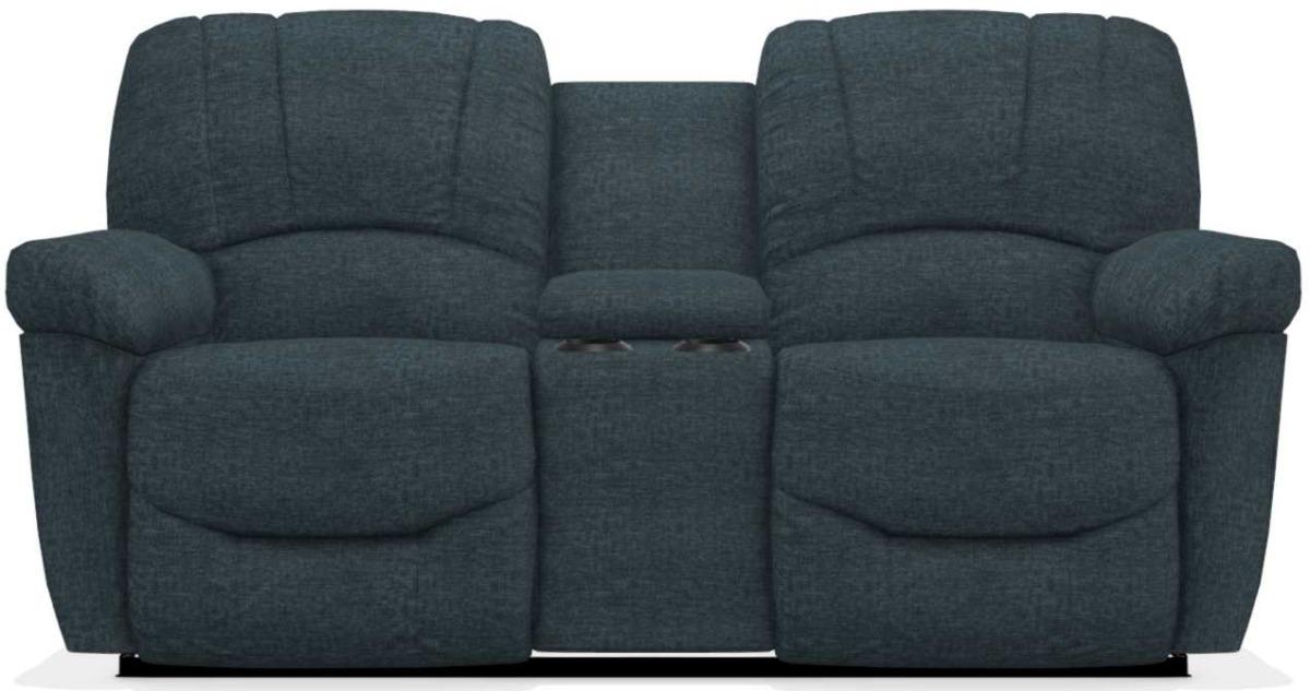 La-Z-Boy Hayes Navy La-Z-Time Power-Reclineï¿½ Console Loveseat with Power Headrest image