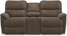 La-Z-Boy Trouper PowerRecline La-Z-Time Mink Reclining Loveseat with Headrest and Console image