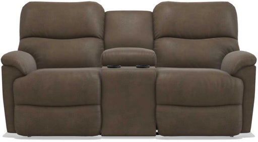 La-Z-Boy Trouper PowerRecline La-Z-Time Mink Reclining Loveseat with Headrest and Console image