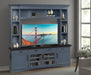 Parker House Americana Modern 92 in. TV Console with Hutch and LED Lights in Denim image