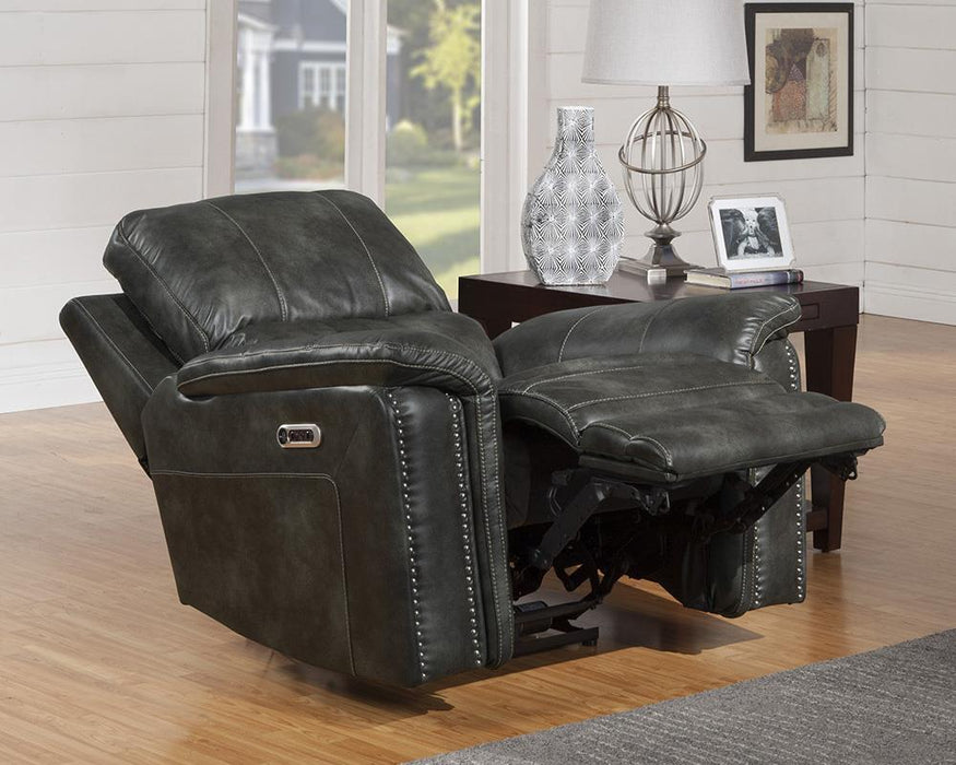 Parker House Belize Recliner PWR w/ USB & PWR Headrest in Ash