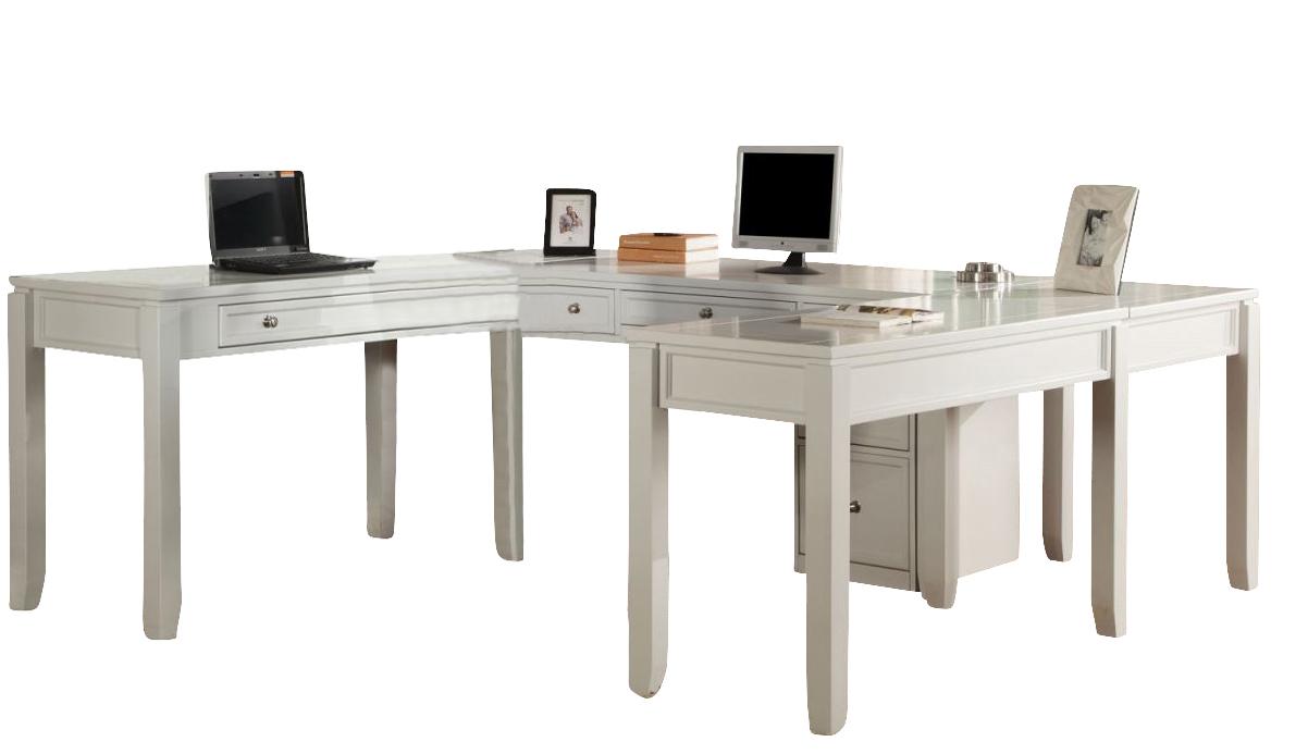 Parker House Boca 6-Piece U-Shaped Modular Desk Office in Cottage White image