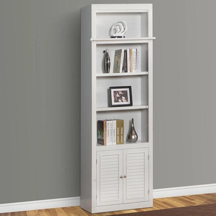 Parker House Boca 6-Piece Bookcase Wall with Ladder in Cottage White