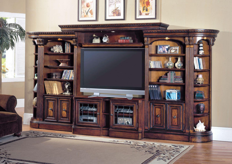 Parker House Huntington Expandable Open Entertainment Wall in Vintage Pecan