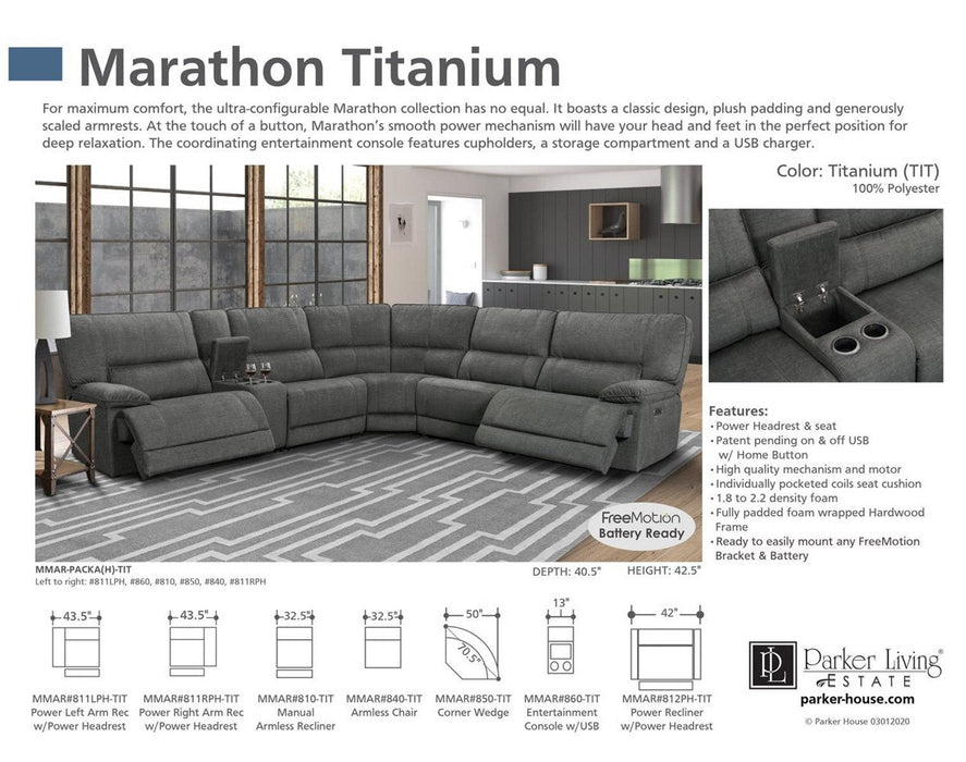 Parker House Marathon Entertainment Console in Titanium