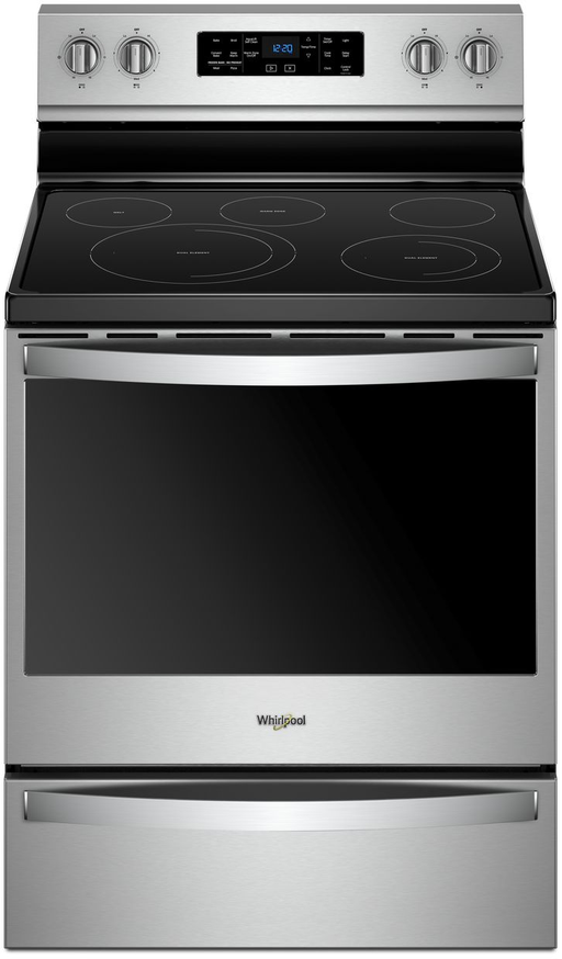 Whirlpool� 30" Fingerprint Resistant Stainless Steel Freestanding Electric Range - Burnett Furniture (Henryetta, OK)