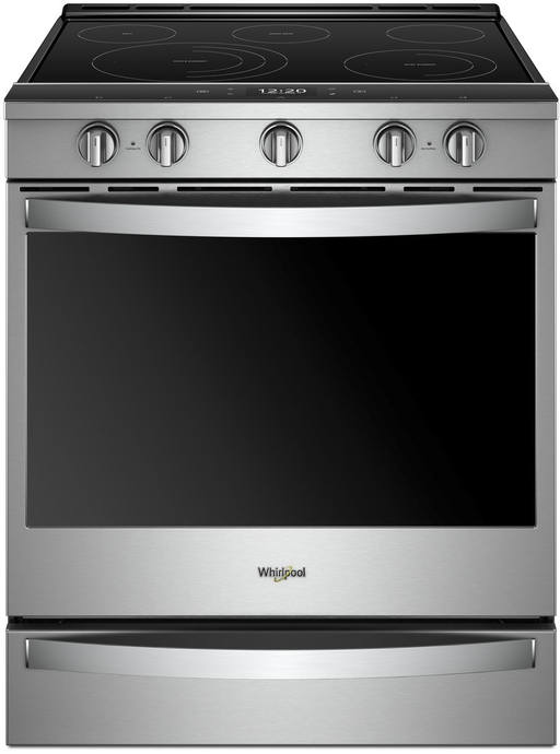 Whirlpool� 30" Fingerprint Resistant Stainless Steel Smart Slide-In Electric Range image