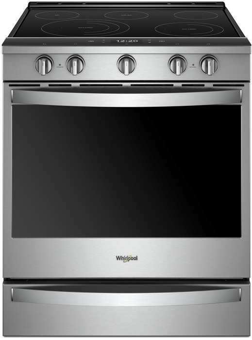 Whirlpool� 30" Fingerprint Resistant Stainless Steel Smart Slide-In Electric Range image