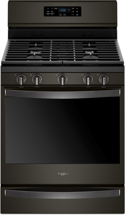 Whirlpool� 30" Fingerprint Resistant Black Stainless Steel Freestanding Gas Range - Burnett Furniture (Henryetta, OK)