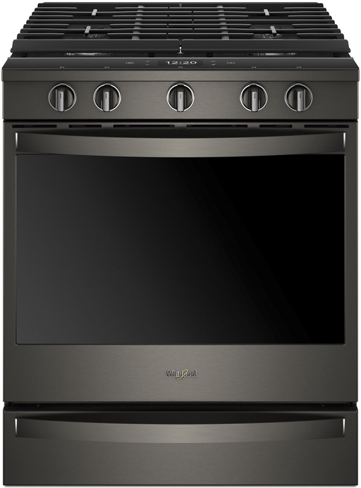 Whirlpool� 30" Fingerprint Resistant Black Stainless Steel Smart Slide-In Gas Range image