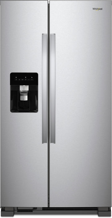 Whirlpool� 21.4 Cu. Ft. Monochromatic Stainless Steel Side-By-Side Refrigerator - Burnett Furniture (Henryetta, OK)