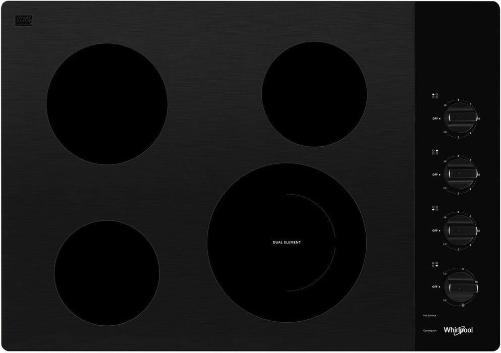 Whirlpool� 30" Black Electric Cooktop - Burnett Furniture (Henryetta, OK)