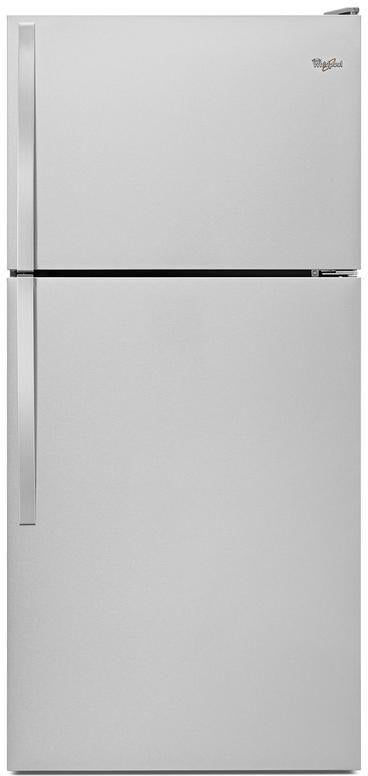 Whirlpool� 18.3 Cu. Ft. Monochromatic Stainless Steel Top Freezer Refrigerator - Burnett Furniture (Henryetta, OK)