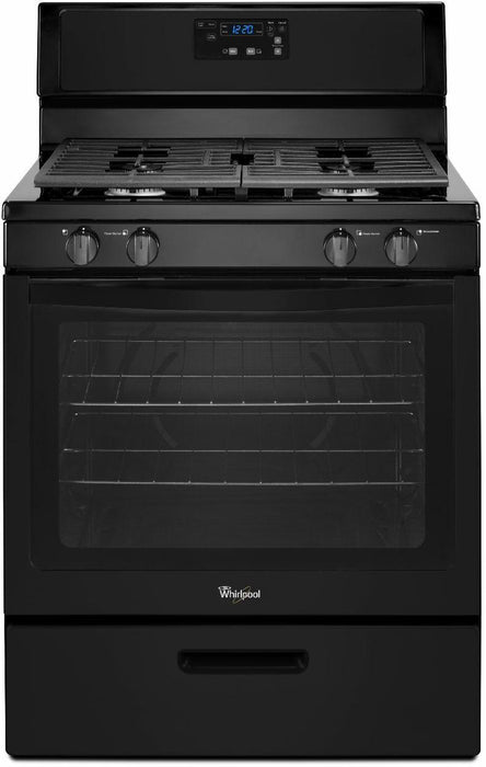 Whirlpool� 30" Black Free Standing Gas Range - Burnett Furniture (Henryetta, OK)