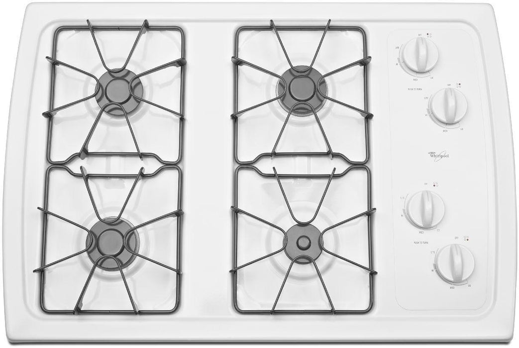 Whirlpool� 30" White Gas Cooktop - Burnett Furniture (Henryetta, OK)